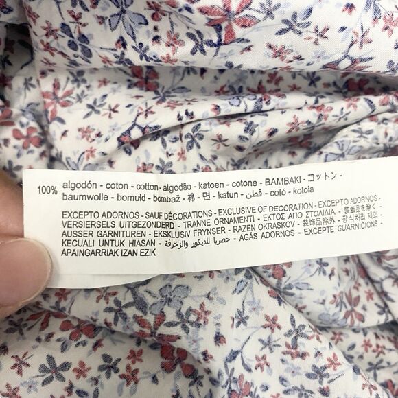 Zara Man Mens Size Medium Slim Fit Button Down Shirt Long Sleeve White Floral - Picture 8 of 8